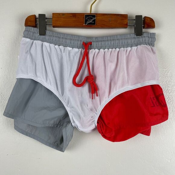 Natasha Zinko X ISL Colorblock Running Shorts Women's Size Medium Liner - Picture 6 of 7